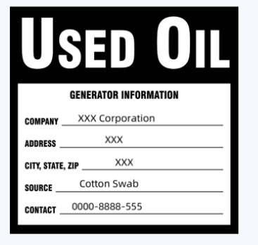 štítek nebezpečného odpadu použitého oleje example.png